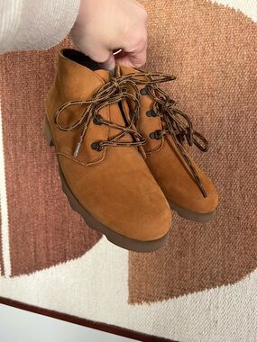 Vintage Red Wing Shoes Tan Lace-Up Suede Boots